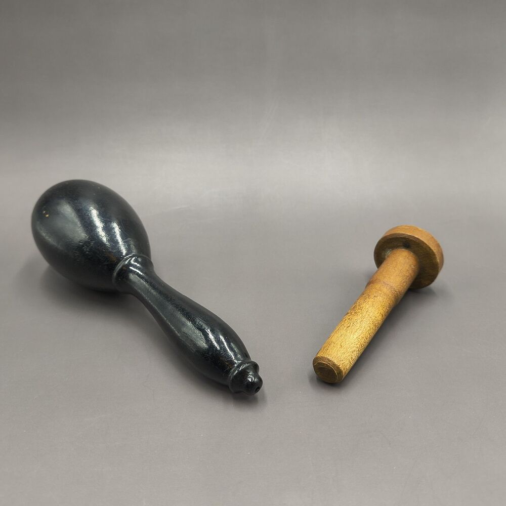 Vintage Wooden Sock Darner Black Painted Darning Egg